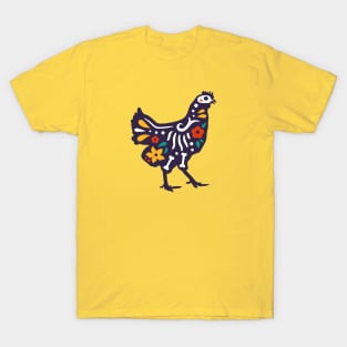 Colorful Day of the Dead Chicken | Dia de los Muertos Animals T-Shirt